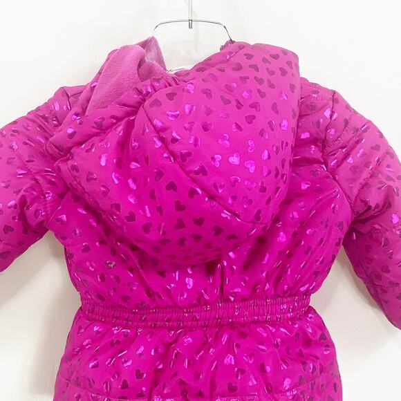 ROTHSCHILD Toddler Pink Heart Print Winter Jacket - Picture 5 of 8